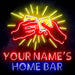 Personalized Ultra-Bright Gin Home Bar LED Sign with Remote (Neon-Style, LED Technology) - Way Up Gifts