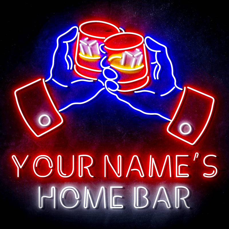 Personalized Ultra-Bright Whiskey Home Bar LED Sign with Remote (Neon-Style, LED Technology) - LED Gift Works
