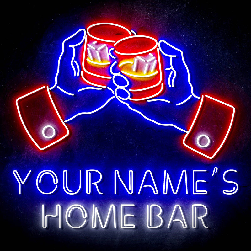 Personalized Ultra-Bright Whiskey Home Bar LED Sign with Remote (Neon-Style, LED Technology) - LED Gift Works