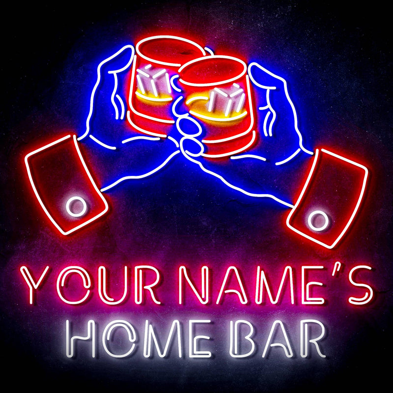 Personalized Ultra-Bright Whiskey Home Bar LED Sign with Remote (Neon-Style, LED Technology) - LED Gift Works