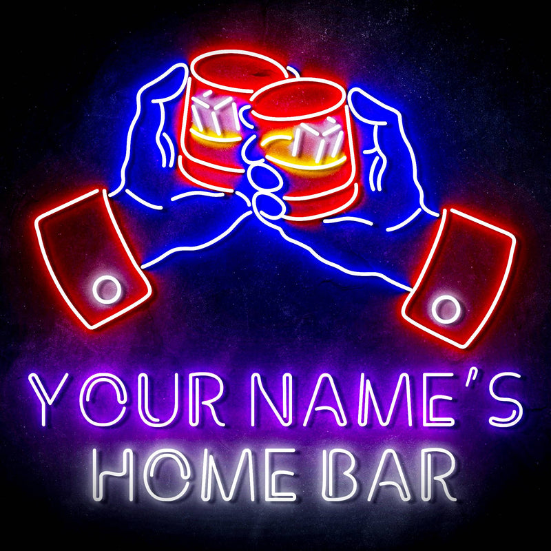 Personalized Ultra-Bright Whiskey Home Bar LED Sign with Remote (Neon-Style, LED Technology) - LED Gift Works
