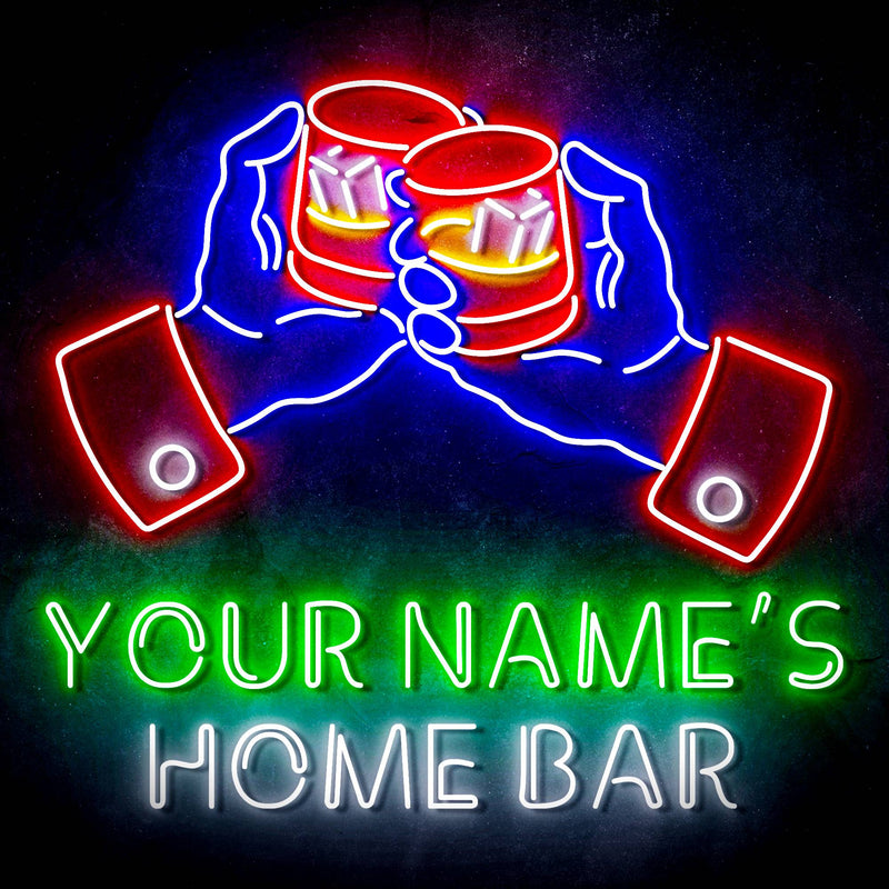 Personalized Ultra-Bright Whiskey Home Bar LED Sign with Remote (Neon-Style, LED Technology) - LED Gift Works