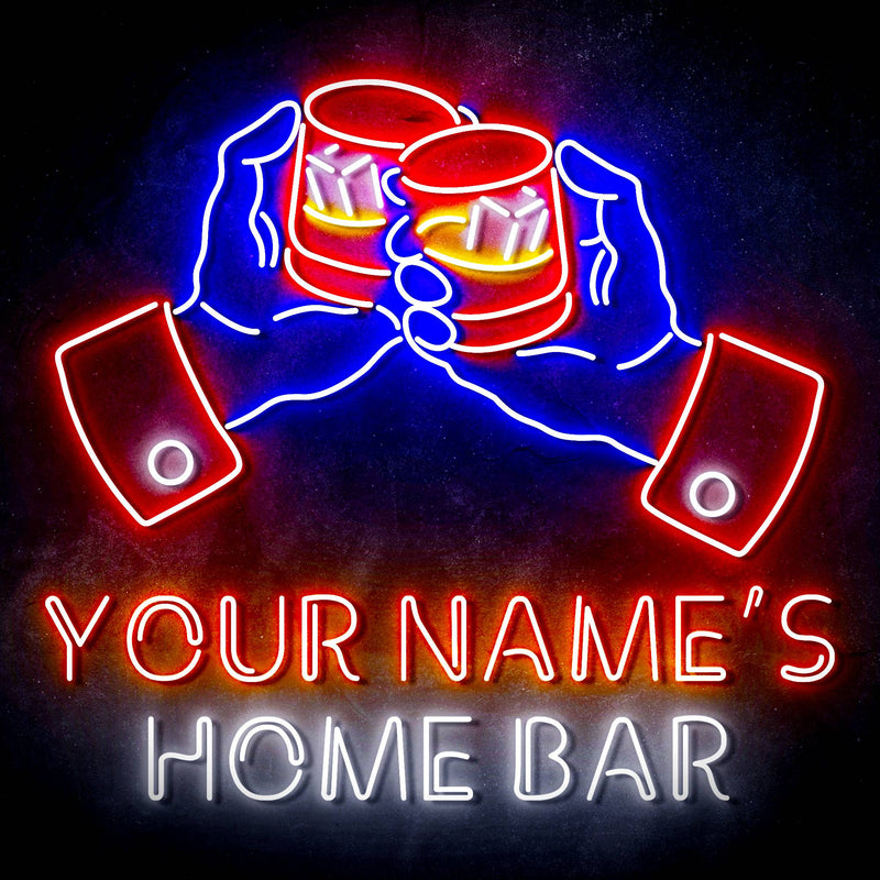 Personalized Ultra-Bright Whiskey Home Bar LED Sign with Remote (Neon-Style, LED Technology) - LED Gift Works