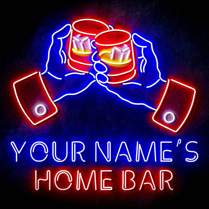 Personalized Ultra-Bright Whiskey Home Bar LED Sign with Remote (Neon-Style, LED Technology) - LED Gift Works