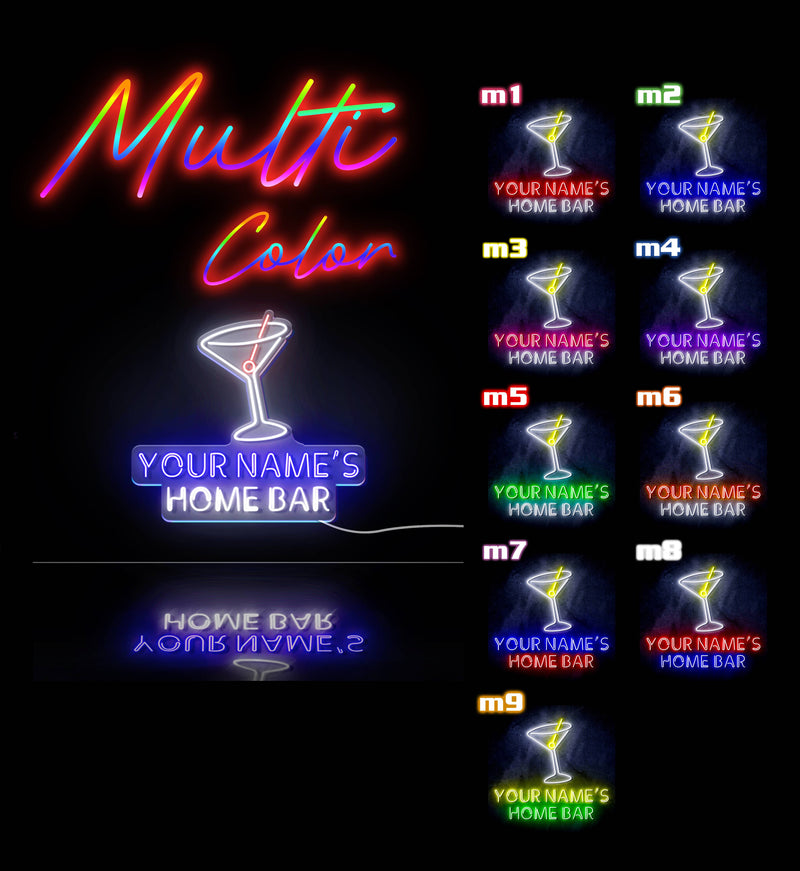 Personalized Ultra-Bright Cocktail Home Bar LED Sign with Remote (Neon-Style, LED Technology) - LED Gift Works