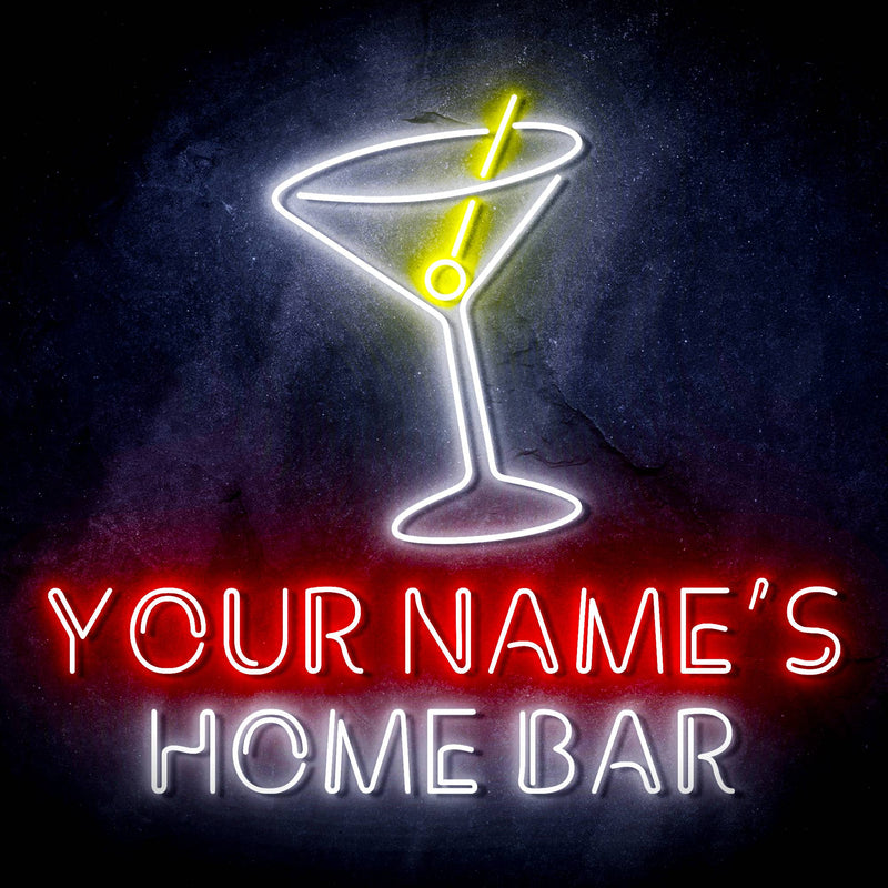 Personalized Ultra-Bright Cocktail Home Bar LED Sign with Remote (Neon-Style, LED Technology) - LED Gift Works