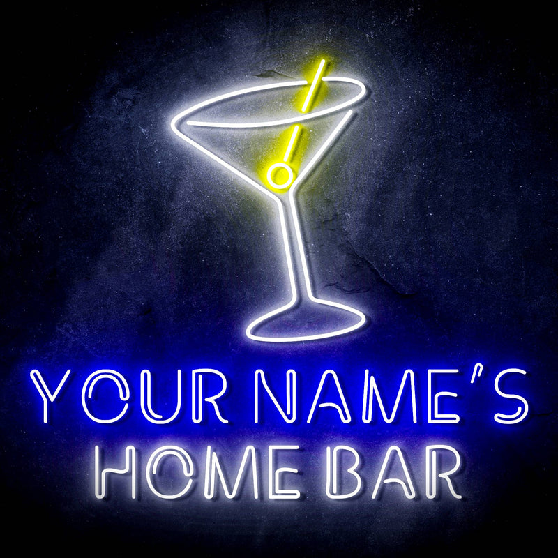 Personalized Ultra-Bright Cocktail Home Bar LED Sign with Remote (Neon-Style, LED Technology) - LED Gift Works