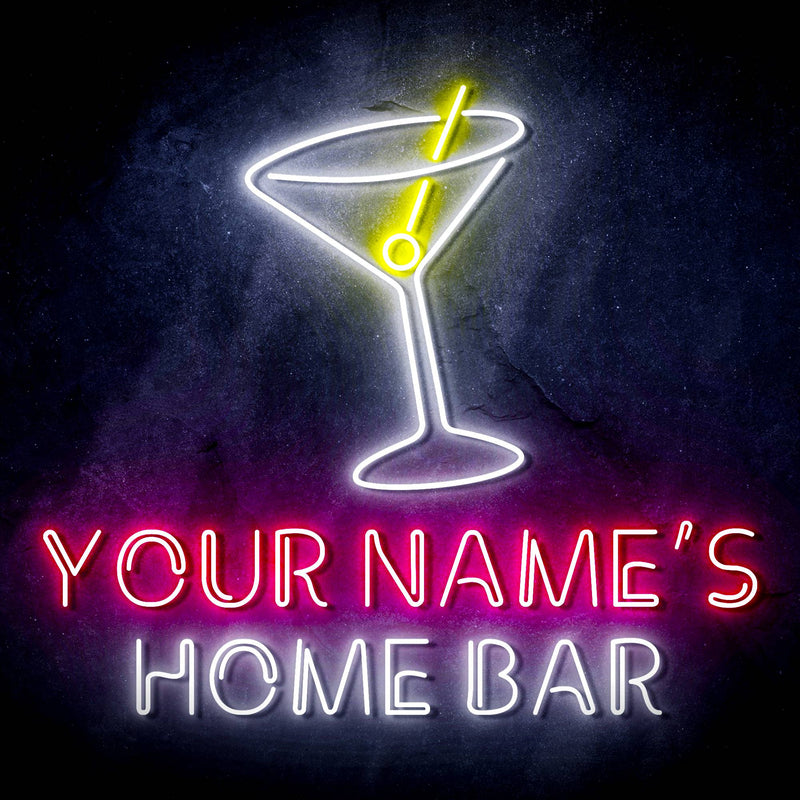 Personalized Ultra-Bright Cocktail Home Bar LED Sign with Remote (Neon-Style, LED Technology) - LED Gift Works