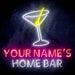 Personalized Ultra-Bright Cocktail Home Bar LED Sign with Remote (Neon-Style, LED Technology) - Way Up Gifts