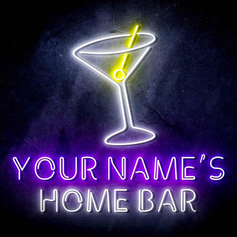 Personalized Ultra-Bright Cocktail Home Bar LED Sign with Remote (Neon-Style, LED Technology) - LED Gift Works