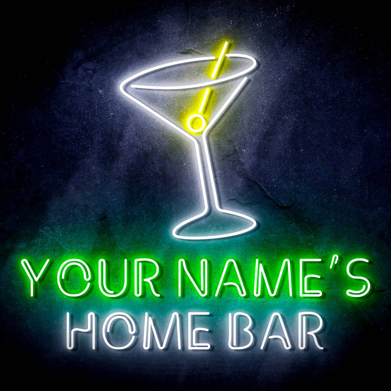 Personalized Ultra-Bright Cocktail Home Bar LED Sign with Remote (Neon-Style, LED Technology) - LED Gift Works