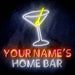Personalized Ultra-Bright Cocktail Home Bar LED Sign with Remote (Neon-Style, LED Technology) - Way Up Gifts