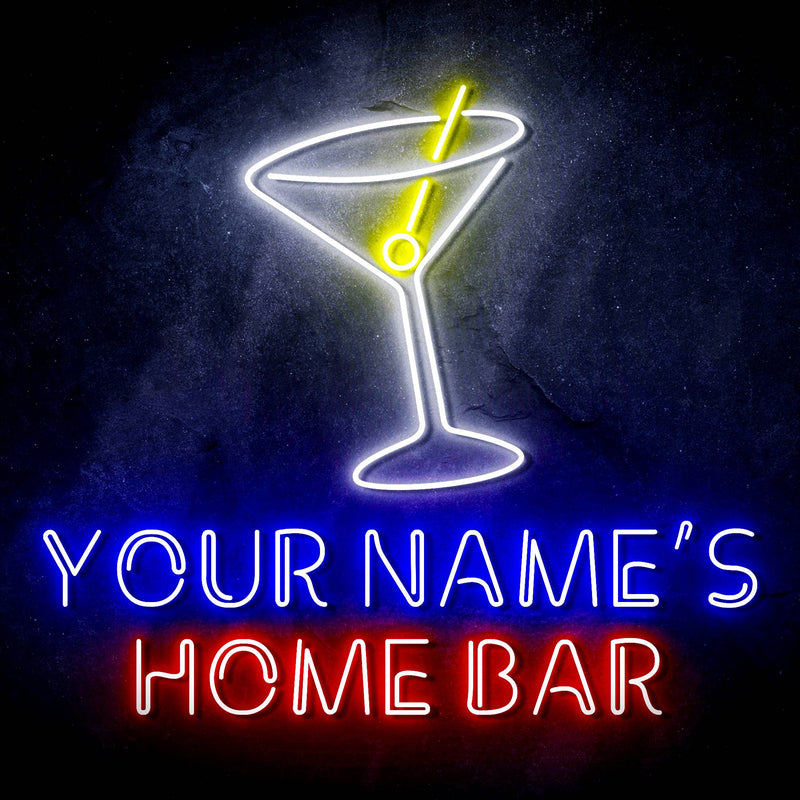 Personalized Ultra-Bright Cocktail Home Bar LED Sign with Remote (Neon-Style, LED Technology) - LED Gift Works