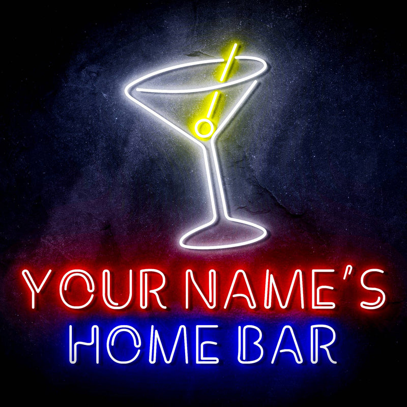 Personalized Ultra-Bright Cocktail Home Bar LED Sign with Remote (Neon-Style, LED Technology) - LED Gift Works