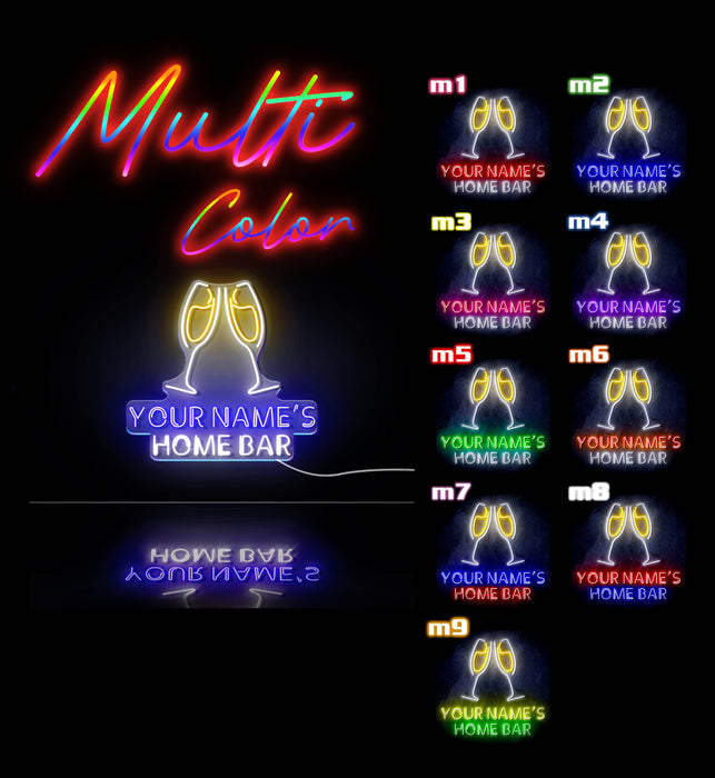 Personalized Ultra-Bright Champagne Toast Home Bar LED Sign with Remote (Neon-Style, LED Technology) - Way Up Gifts