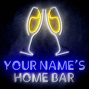 Personalized Ultra-Bright Champagne Toast Home Bar LED Sign with Remote (Neon-Style, LED Technology) - LED Gift Works