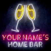 Personalized Ultra-Bright Champagne Toast Home Bar LED Sign with Remote (Neon-Style, LED Technology) - LED Gift Works