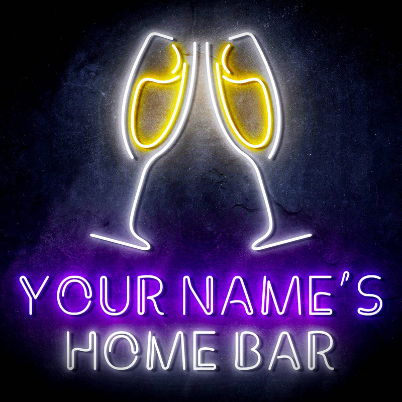 Personalized Ultra-Bright Champagne Toast Home Bar LED Sign with Remote (Neon-Style, LED Technology) - LED Gift Works