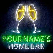 Personalized Ultra-Bright Champagne Toast Home Bar LED Sign with Remote (Neon-Style, LED Technology) - LED Gift Works