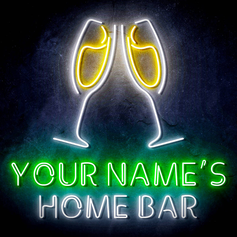 Personalized Ultra-Bright Champagne Toast Home Bar LED Sign with Remote (Neon-Style, LED Technology) - LED Gift Works