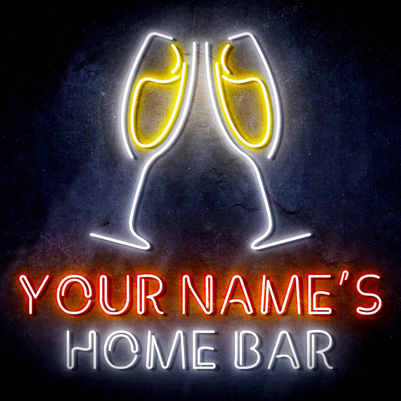 Personalized Ultra-Bright Champagne Toast Home Bar LED Sign with Remote (Neon-Style, LED Technology) - LED Gift Works