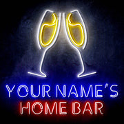 Personalized Ultra-Bright Champagne Toast Home Bar LED Sign with Remote (Neon-Style, LED Technology) - LED Gift Works