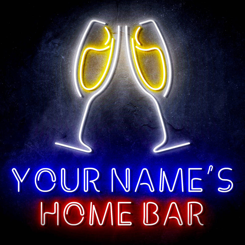 Personalized Ultra-Bright Champagne Toast Home Bar LED Sign with Remote (Neon-Style, LED Technology) - LED Gift Works