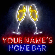 Personalized Ultra-Bright Champagne Toast Home Bar LED Sign with Remote (Neon-Style, LED Technology) - LED Gift Works