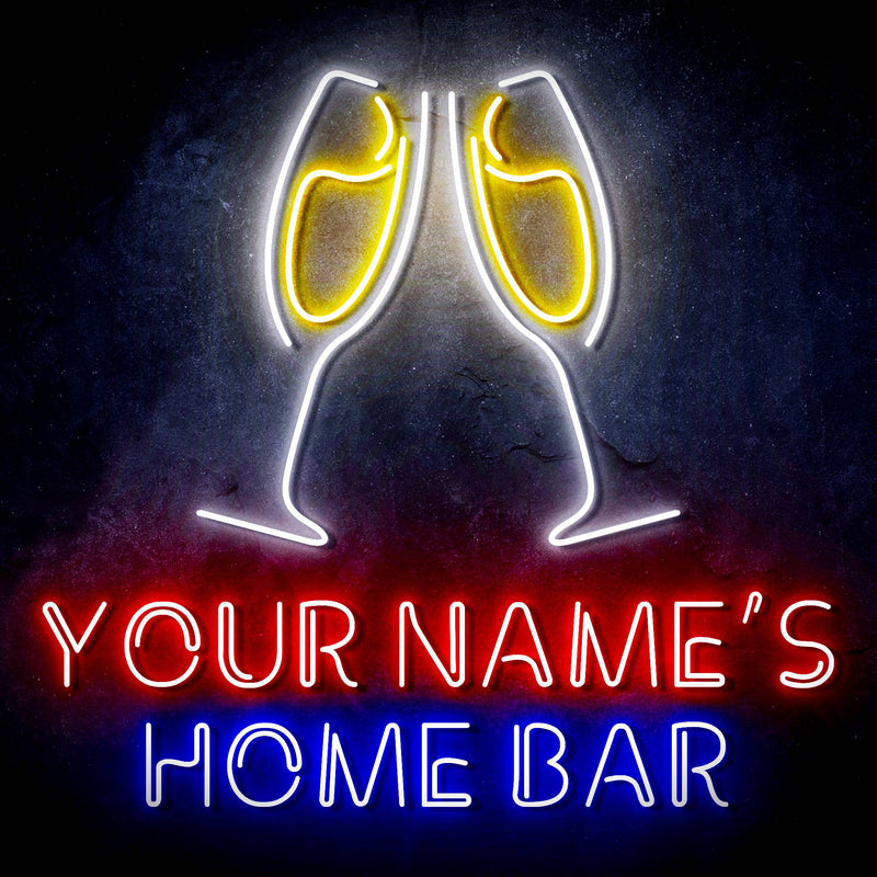 Personalized Ultra-Bright Champagne Toast Home Bar LED Sign with Remote (Neon-Style, LED Technology) - LED Gift Works