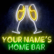 Personalized Ultra-Bright Champagne Toast Home Bar LED Sign with Remote (Neon-Style, LED Technology) - LED Gift Works