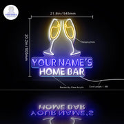 Personalized Ultra-Bright Champagne Toast Home Bar LED Sign with Remote (Neon-Style, LED Technology) - LED Gift Works