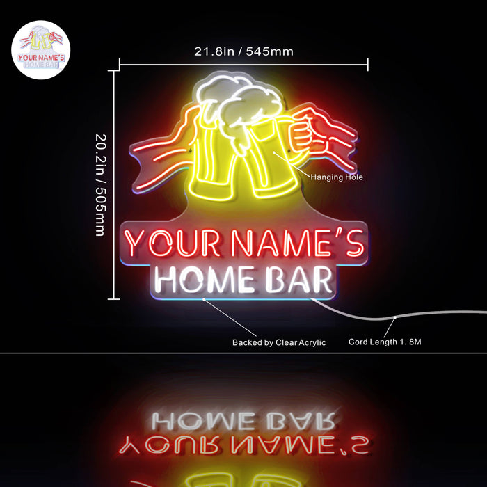 Custom Ultra-Bright Cheers Beer Bar LED Sign with Remote (Neon-Style, LED Technology) - Way Up Gifts