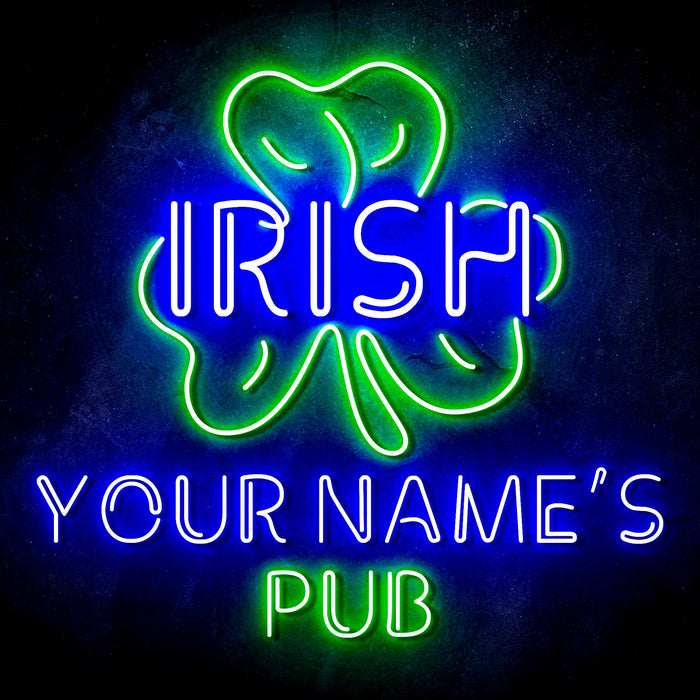 Personalized Ultra-Bright Irish Pub LED Sign with Remote (Neon-Style, LED Technology) - Way Up Gifts