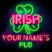 Personalized Ultra-Bright Irish Pub LED Sign with Remote (Neon-Style, LED Technology) - Way Up Gifts