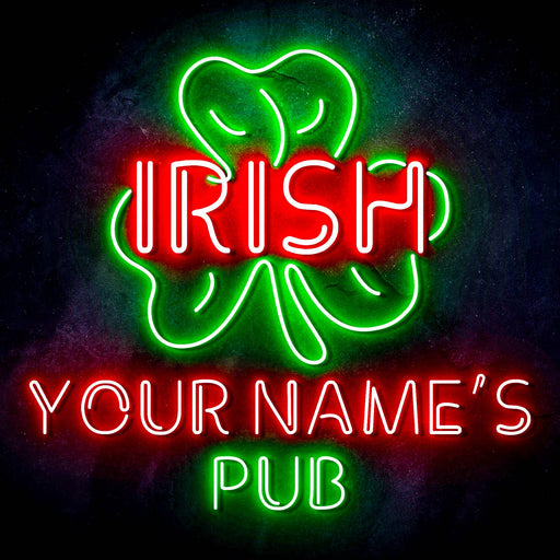 Personalized Ultra-Bright Irish Pub LED Sign with Remote (Neon-Style, LED Technology) - Way Up Gifts