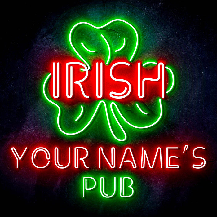 Personalized Ultra-Bright Irish Pub LED Sign with Remote (Neon-Style, LED Technology) - Way Up Gifts