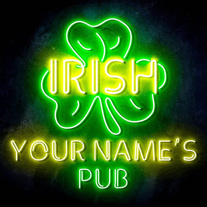 Personalized Ultra-Bright Irish Pub LED Sign with Remote (Neon-Style, LED Technology) - Way Up Gifts