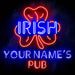 Personalized Ultra-Bright Irish Pub LED Sign with Remote (Neon-Style, LED Technology) - Way Up Gifts