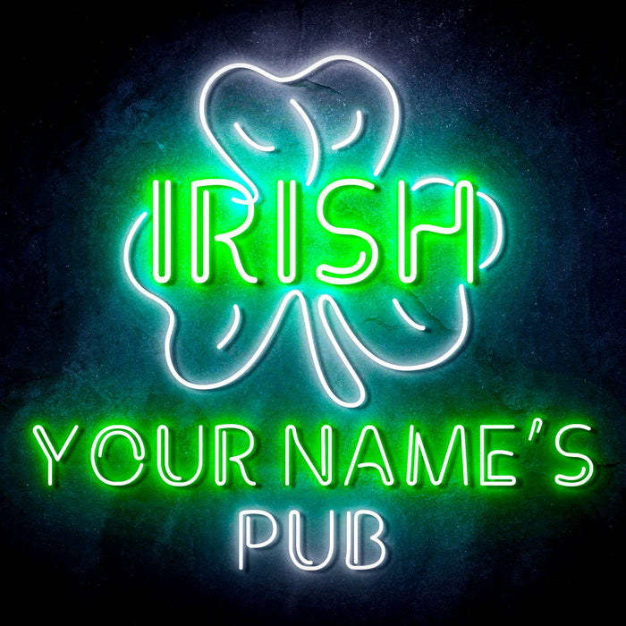Personalized Ultra-Bright Irish Pub LED Sign with Remote (Neon-Style, LED Technology) - Way Up Gifts