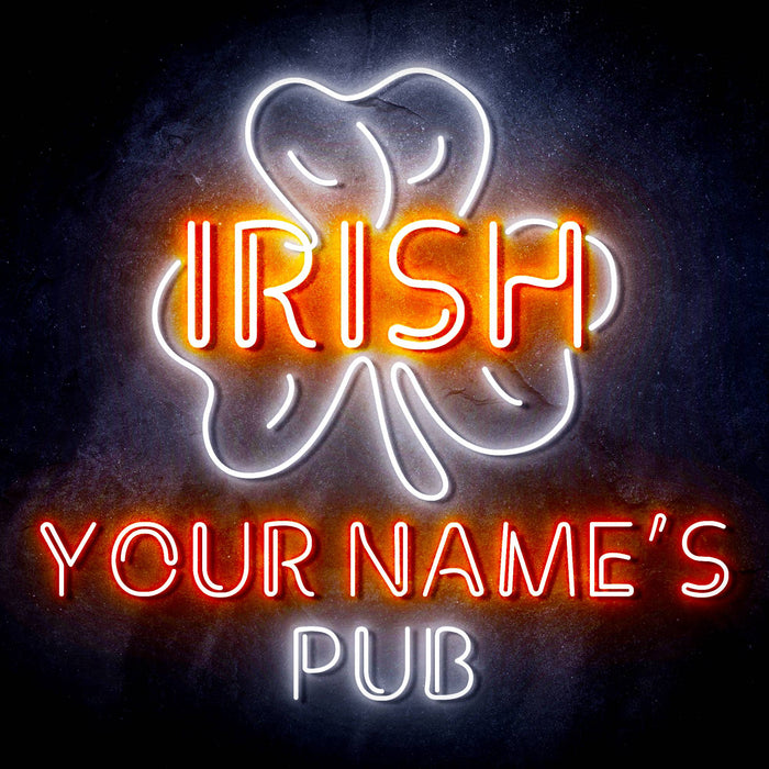 Personalized Ultra-Bright Irish Pub LED Sign with Remote (Neon-Style, LED Technology) - Way Up Gifts