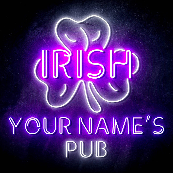 Personalized Ultra-Bright Irish Pub LED Sign with Remote (Neon-Style, LED Technology) - Way Up Gifts