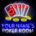 Personalized Ultra-Bright Poker Room LED Sign with Remote (Neon-Style, LED Technology) - Way Up Gifts
