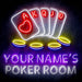 Personalized Ultra-Bright Poker Room LED Sign with Remote (Neon-Style, LED Technology) - Way Up Gifts