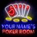 Personalized Ultra-Bright Poker Room LED Sign with Remote (Neon-Style, LED Technology) - Way Up Gifts