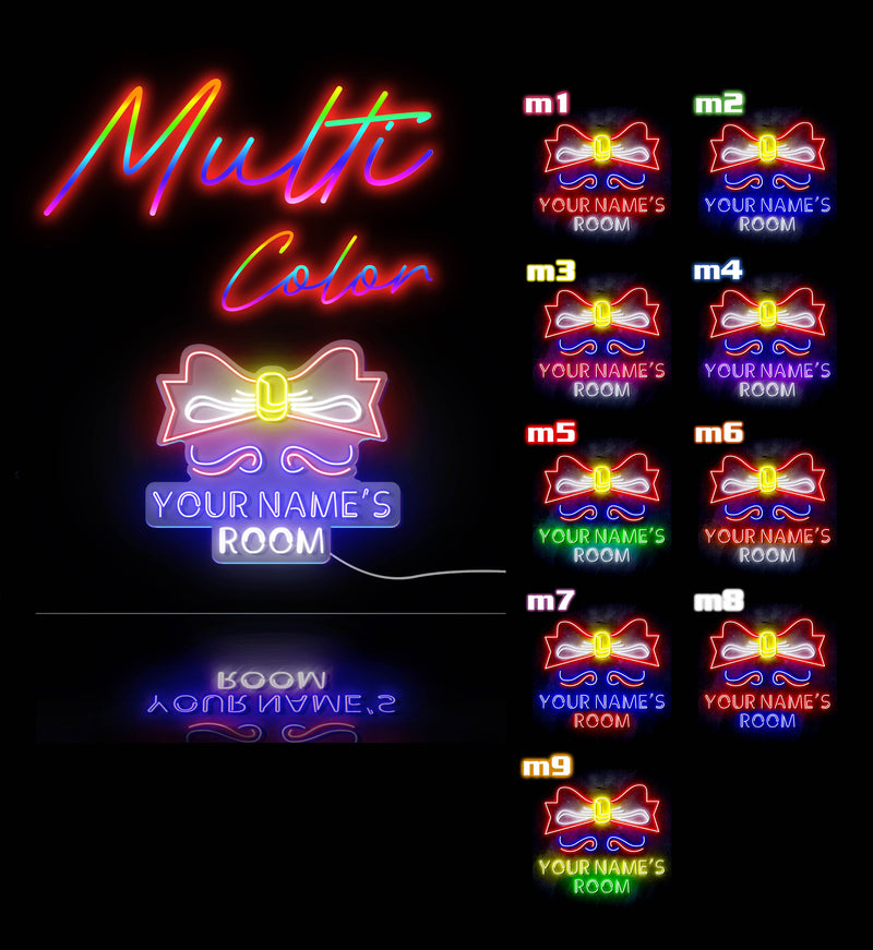 Personalized Ultra-Bright Childrens Girls Room Bedroom LED Sign with Remote (Neon-Style, LED Technology) - LED Gift Works