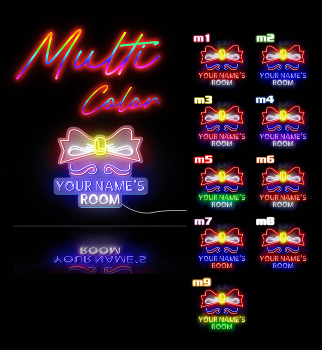 Personalized Ultra-Bright Childrens Girls Room Bedroom LED Sign with Remote (Neon-Style, LED Technology) - Way Up Gifts