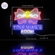 Personalized Ultra-Bright Childrens Girls Room Bedroom LED Sign with Remote (Neon-Style, LED Technology) - LED Gift Works