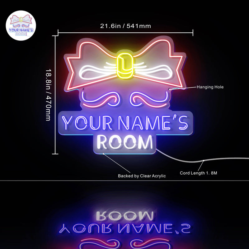 Personalized Ultra-Bright Childrens Girls Room Bedroom LED Sign with Remote (Neon-Style, LED Technology) - LED Gift Works