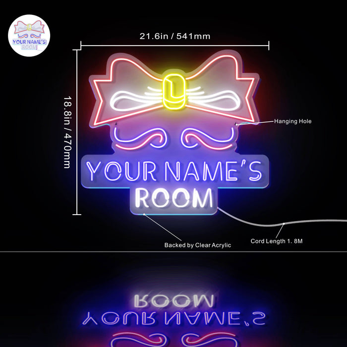 Personalized Ultra-Bright Childrens Girls Room Bedroom LED Sign with Remote (Neon-Style, LED Technology) - Way Up Gifts