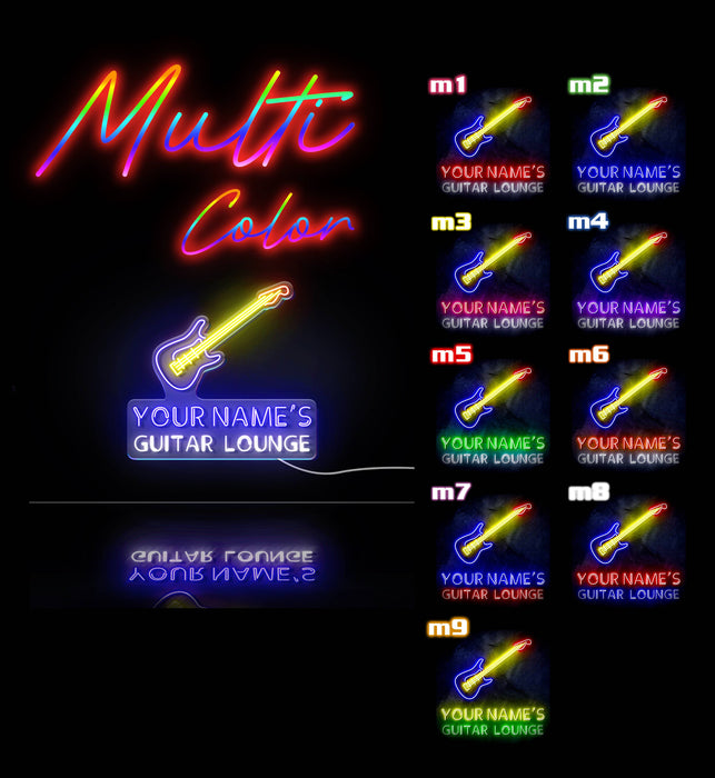 Custom Ultra-Bright Guitar Lounge Music Studio LED Sign with Remote (Neon-Style, LED Technology) - Way Up Gifts